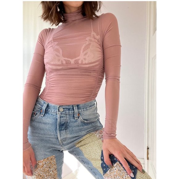NWT Free People Under It All Bodysuit / Blush - Picture 1 of 11